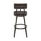 Armen Living Jinab Swivel Counter Stool in Brown Metal with Brown Faux Leather 840254335240 - alternate 2